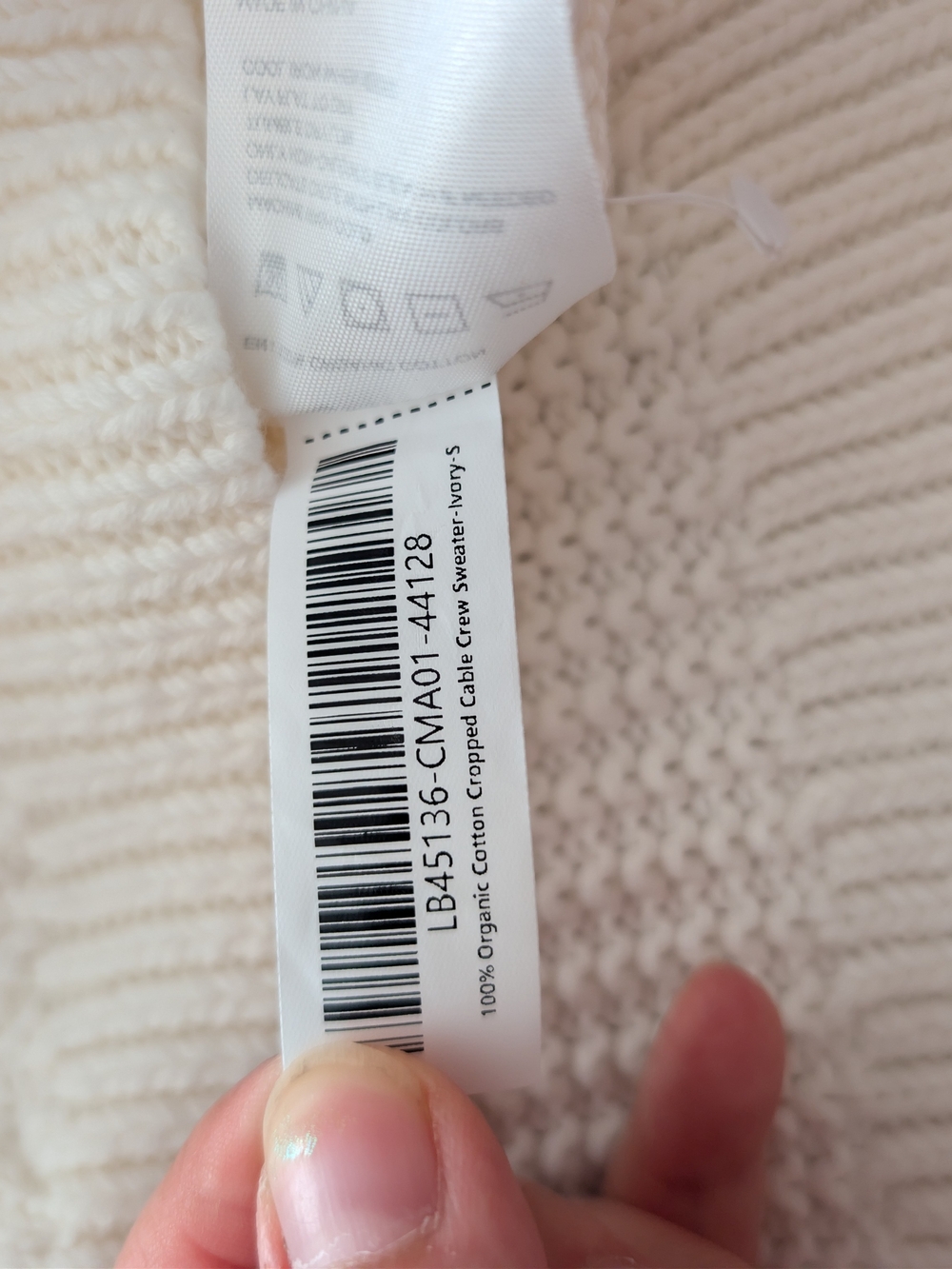 Quince 100% Organic Cotton Cable Knit Sweater Ivory Small NWT - Picture 5 of 8